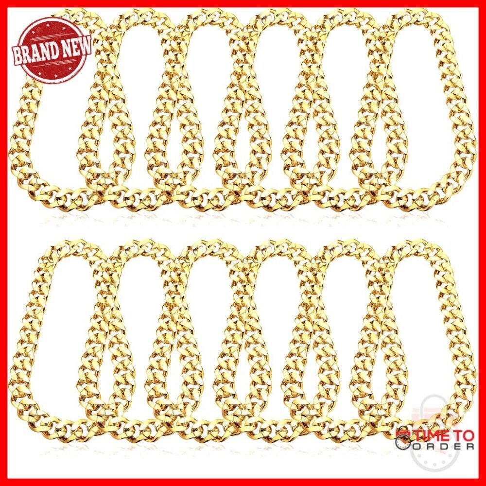 12 Piece Hip Hop Chain Set, 32 Inch Resin Necklaces for Costume Parties